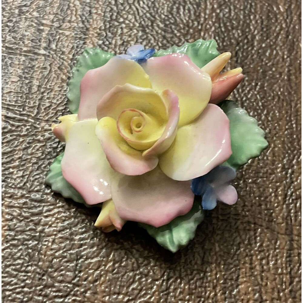 Hand Painted Vintage Rose Pin By Scruples